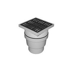 AKCES Kratka ściekowa prosta 150 x 150 DN 110 szara nierdzewna 11596